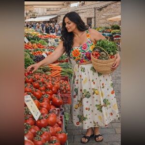 Anthropologie NWT The Jacie Poplin Printed Midi Skirt by Maeve size S.